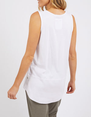 Elm Rib Hem Tank - White
