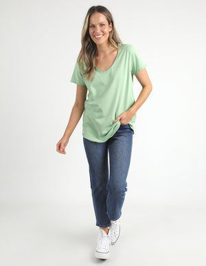 Elm Vee Tee - Quiet Green