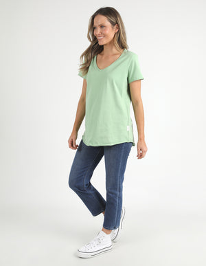 Elm Vee Tee - Quiet Green