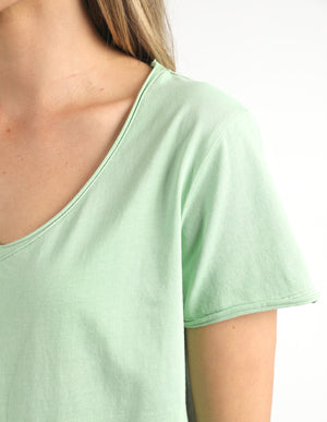 Elm Vee Tee - Quiet Green