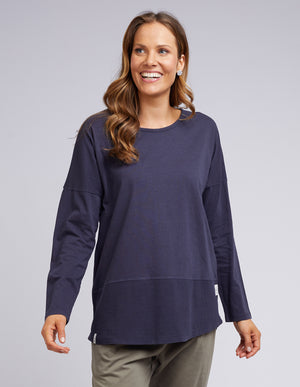 Elm LS Rib Tee - Navy