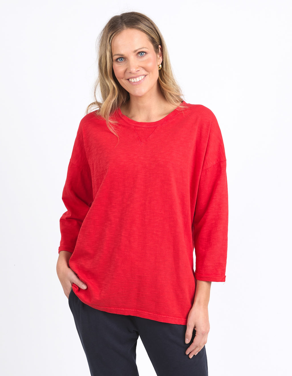 Elm Annie 3/4 Sleeve Tee - Poppy