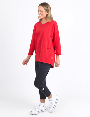 Elm Annie 3/4 Sleeve Tee - Poppy