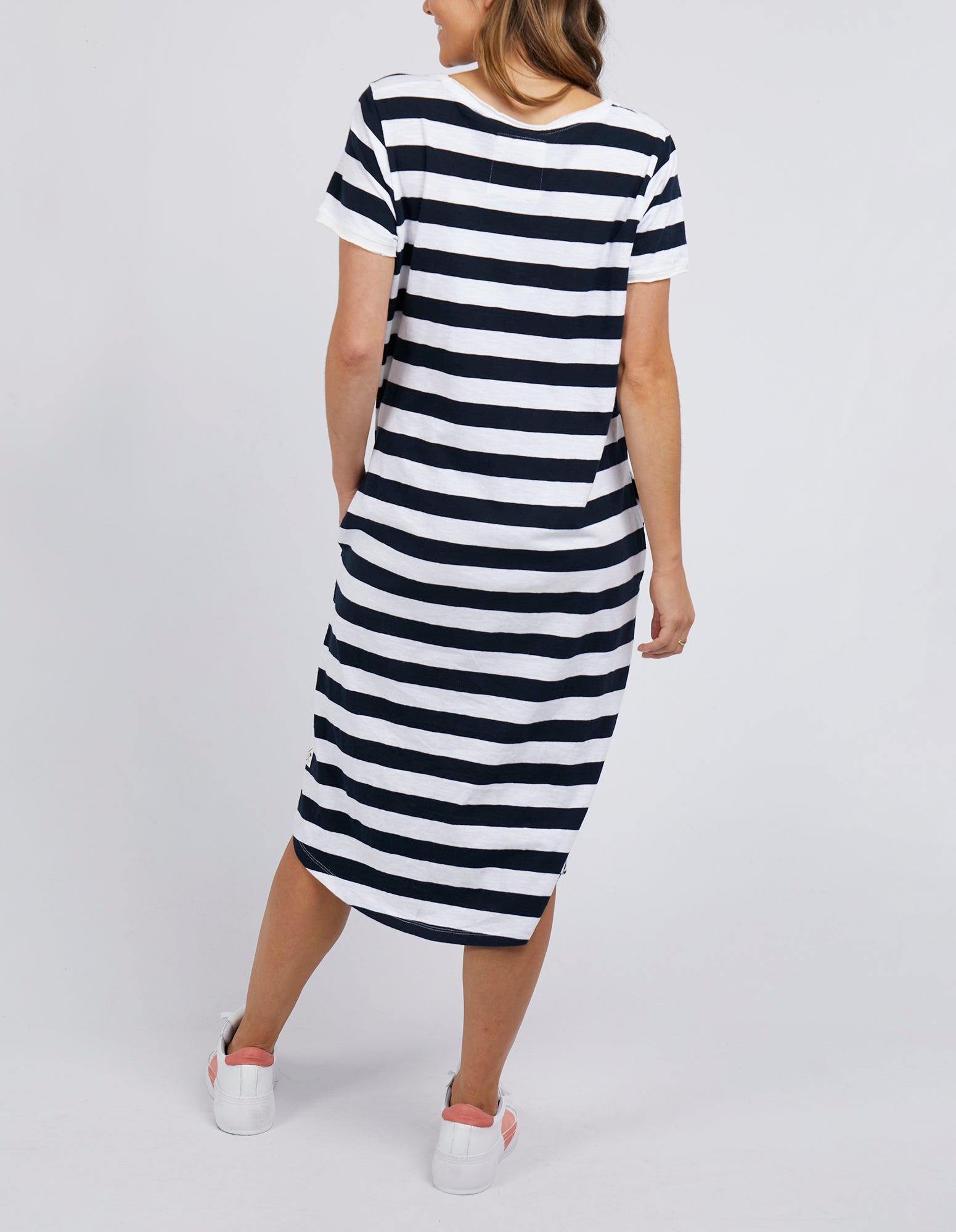 Elm Maeve Midi Dress - Navy/White Stripe
