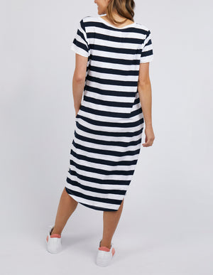 Elm Maeve Midi Dress - Navy/White Stripe