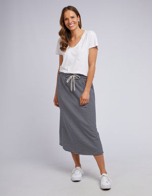 Elm Travel Skirt - Navy/White Stripe