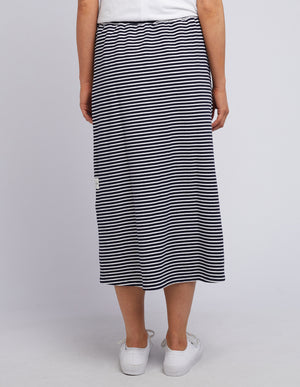 Elm Travel Skirt - Navy/White Stripe
