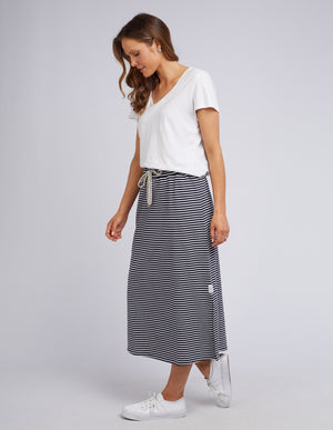 Elm Travel Skirt - Navy/White Stripe