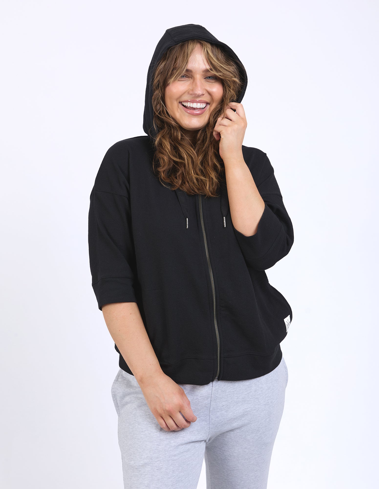 Elm Beachy Zip Hoodie - Black