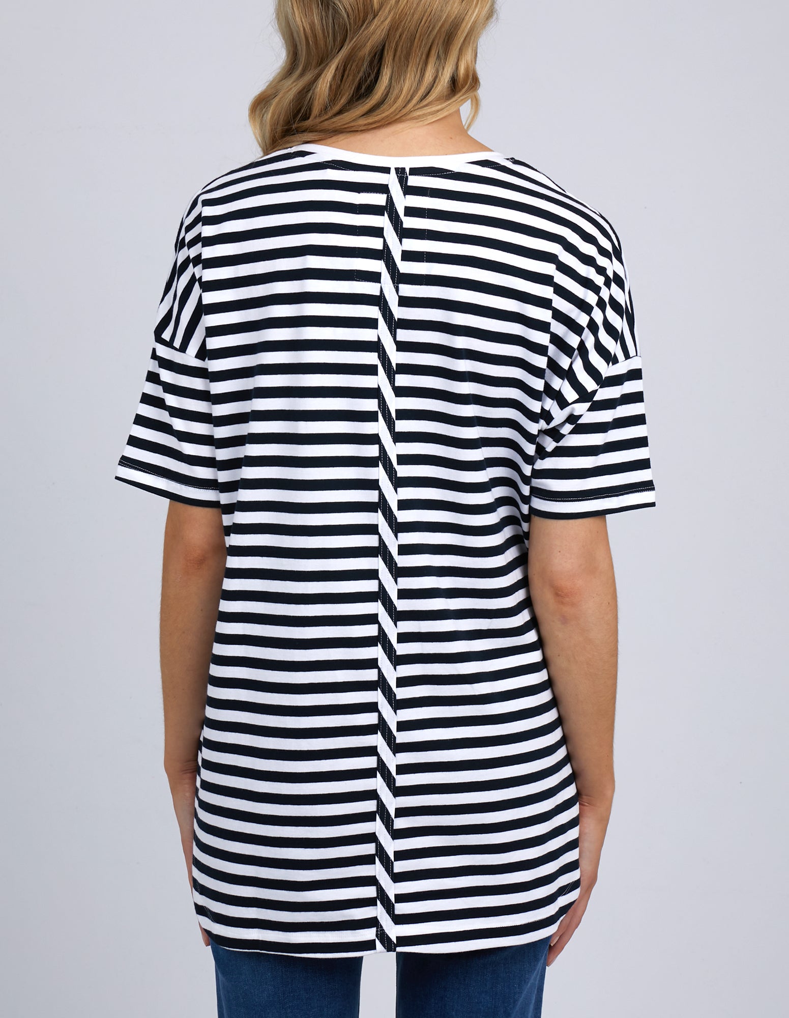 Elm Lauren Stripe S/S Tee - Navy and White Stripe