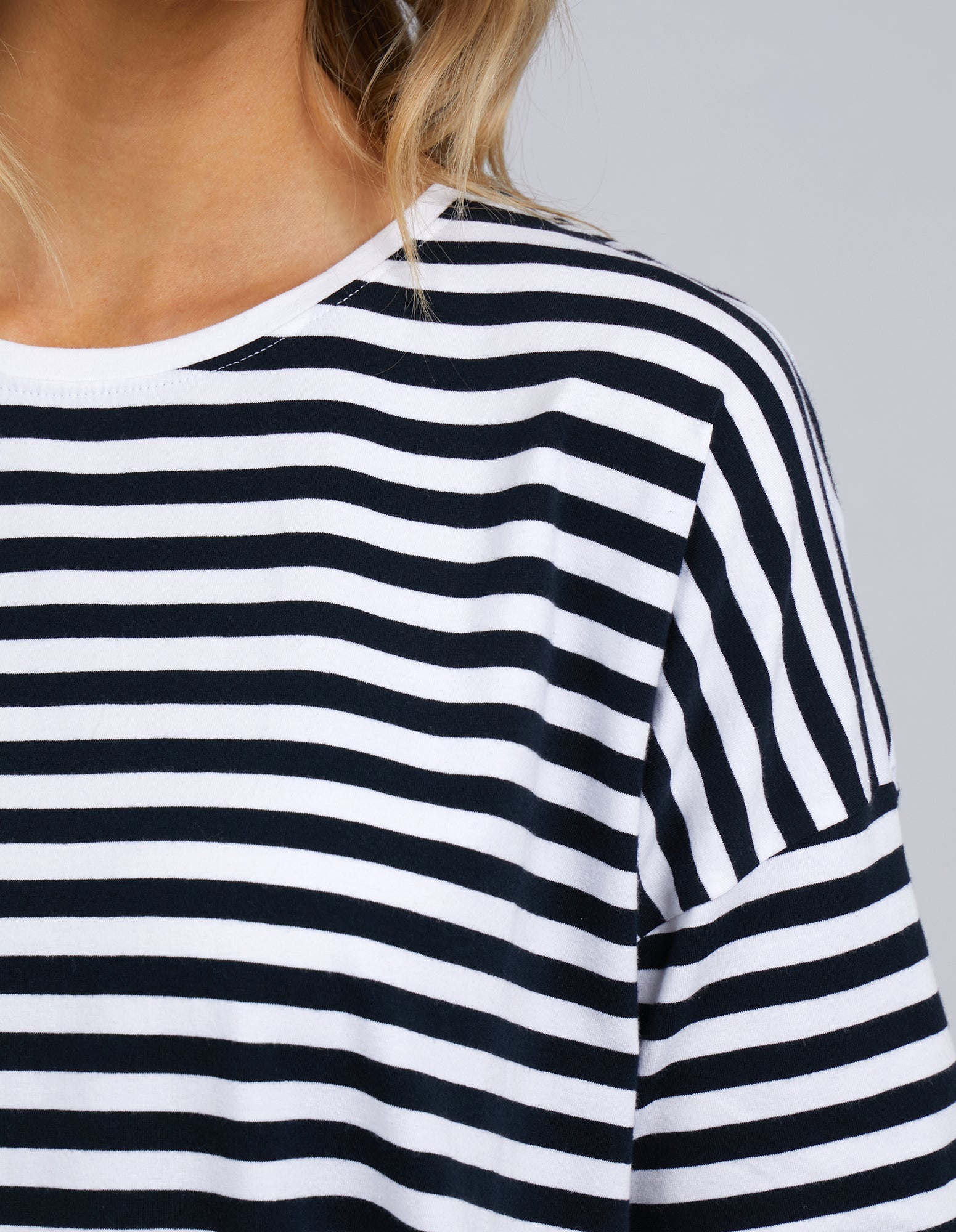 Elm Lauren Stripe S/S Tee - Navy and White Stripe