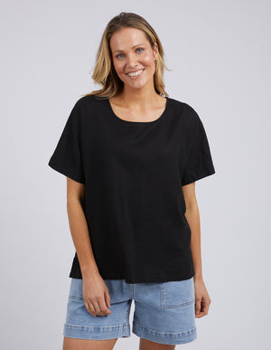 Elm Curtis Woven SS Tee - Black
