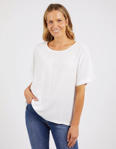 Elm Curtis Woven SS Tee - White