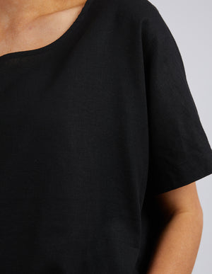 Elm Curtis Woven SS Tee - Black
