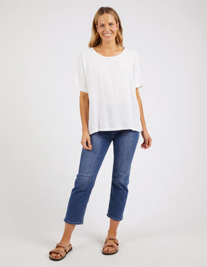 Elm Curtis Woven SS Tee - White
