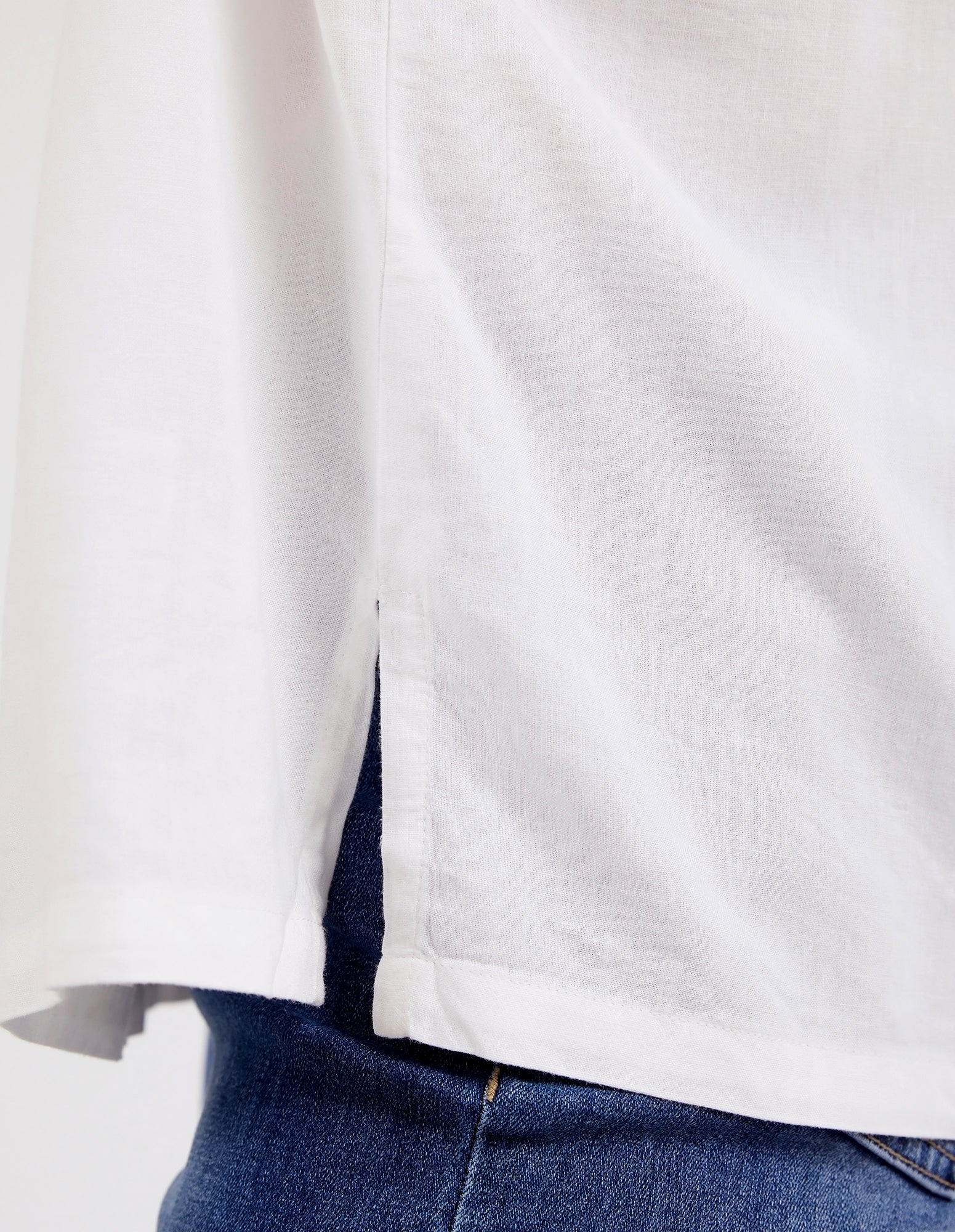 Elm Curtis Woven SS Tee - White