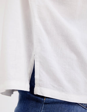 Elm Curtis Woven SS Tee - White