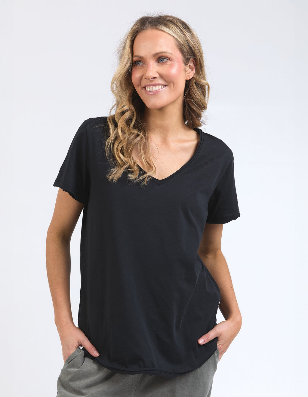 Elm Pima Vee Tee - Black