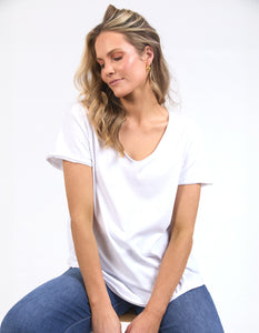 Elm Pima Vee Tee - White