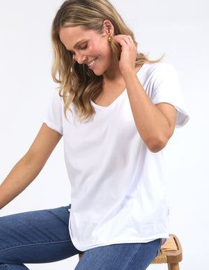 Elm Pima Vee Tee - White