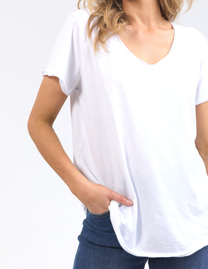 Elm Pima Vee Tee - White