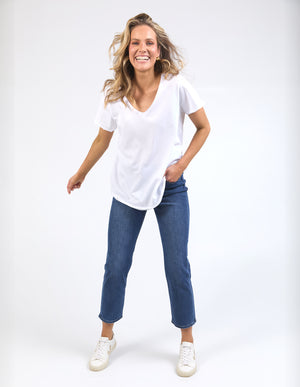 Elm Pima Vee Tee - White