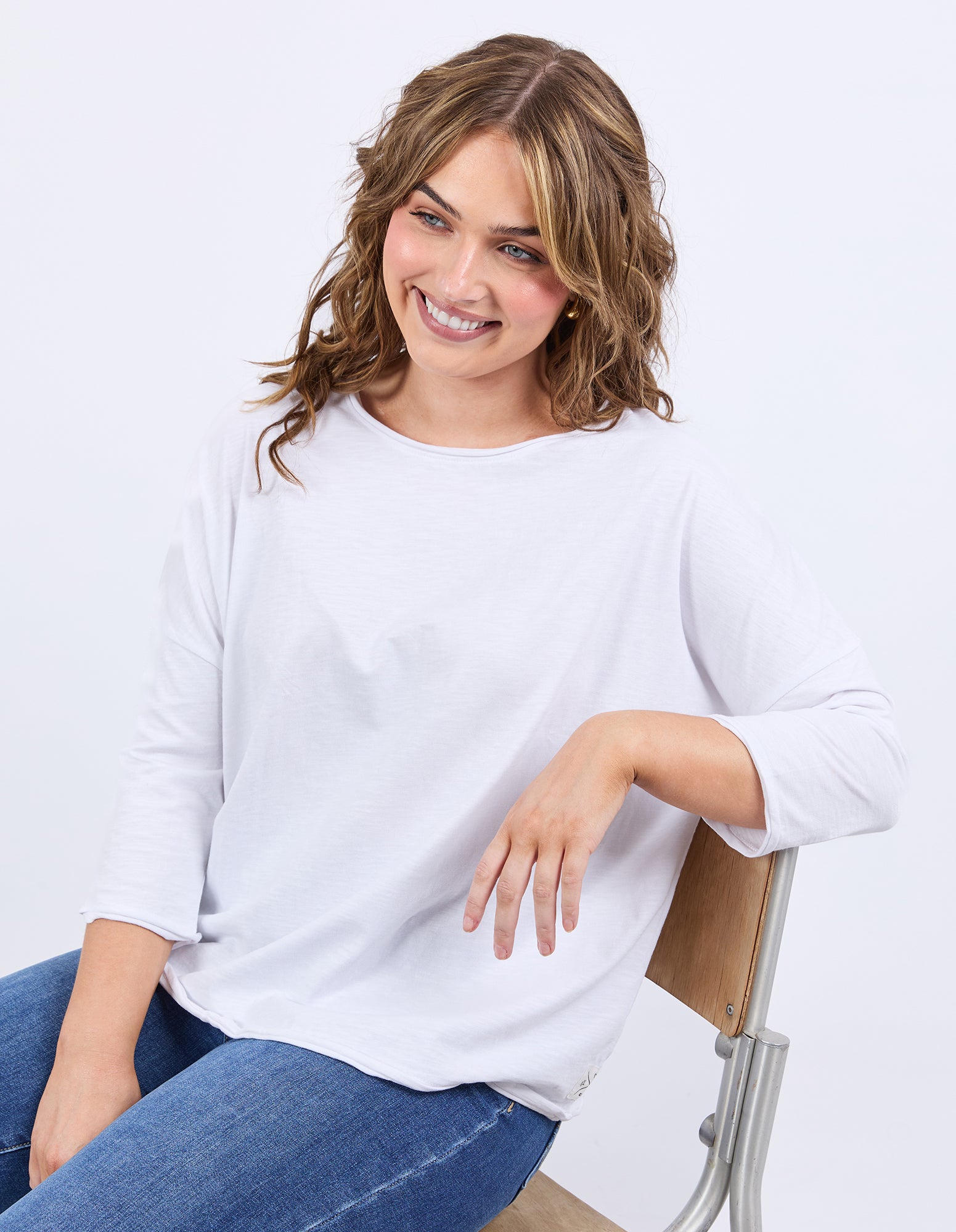 Elm Anya L/S Tee - White