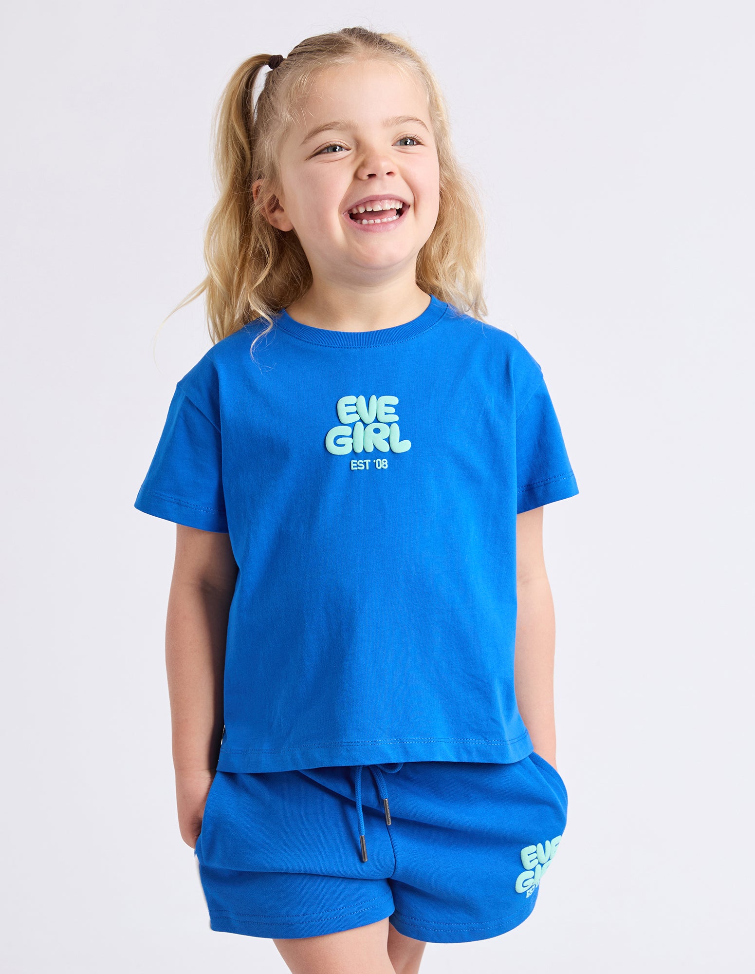 Eve Girl Junior Sports Club Tee - Cobalt