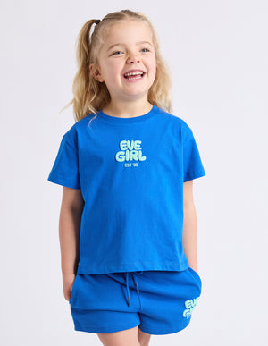 Eve Girl Junior Sports Club Tee - Cobalt
