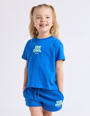 Eve Girl Junior Sports Club Tee - Cobalt