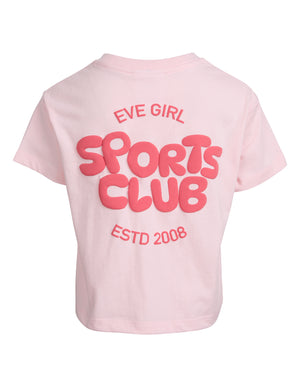 Eve Girl Junior Sports Club Tee - Pale Pink