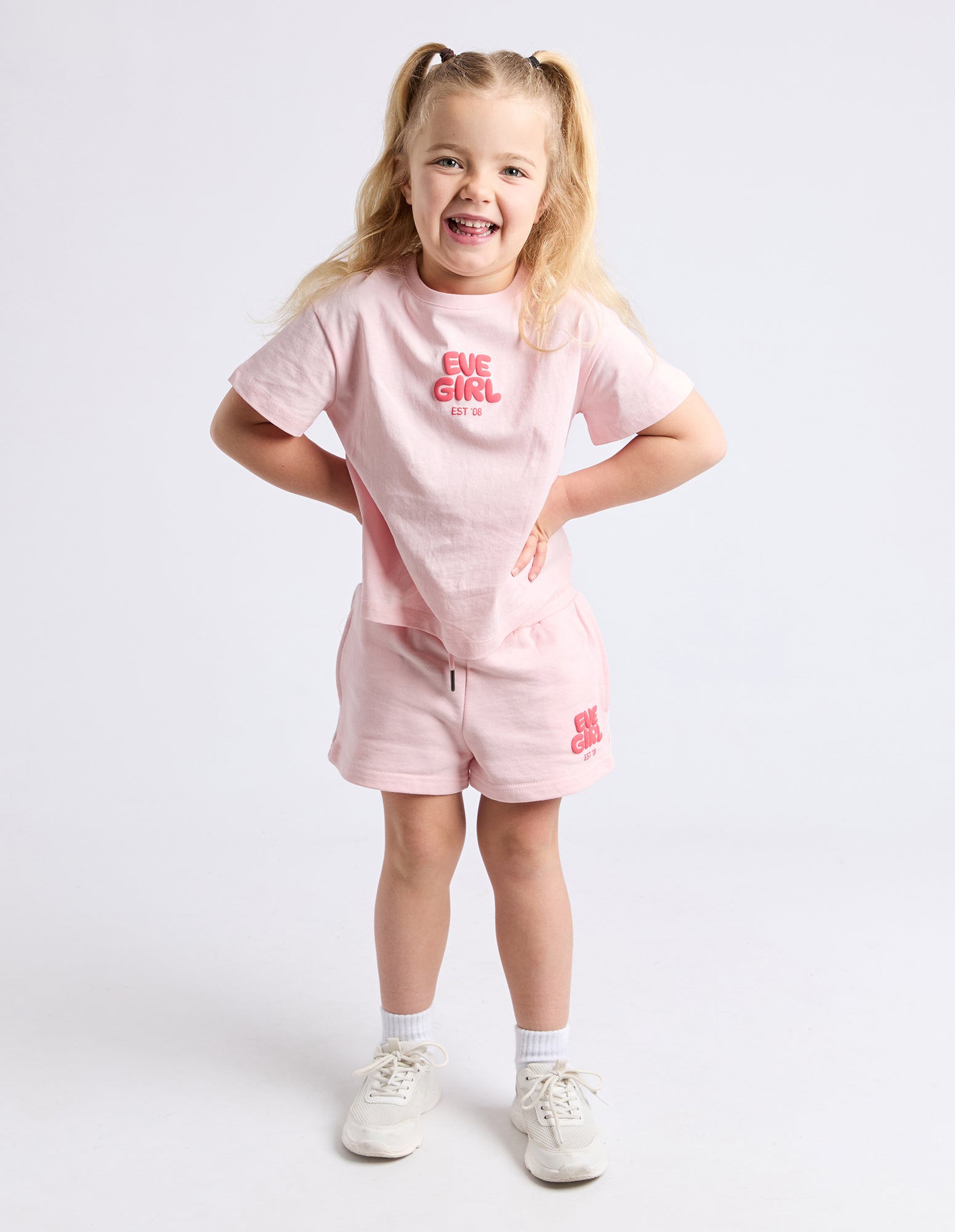Eve Girl Junior Sports Club Tee - Pale Pink