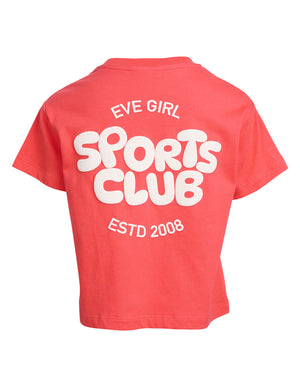 Eve Girl Junior Sports Club Tee - Red