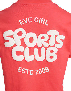 Eve Girl Junior Sports Club Tee - Red
