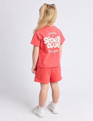 Eve Girl Junior Sports Club Fleece Short - Red