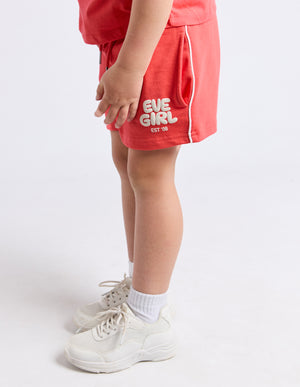 Eve Girl Junior Sports Club Fleece Short - Red