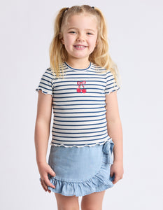 Eve Girl Junior Betty Rib Tee - Navy