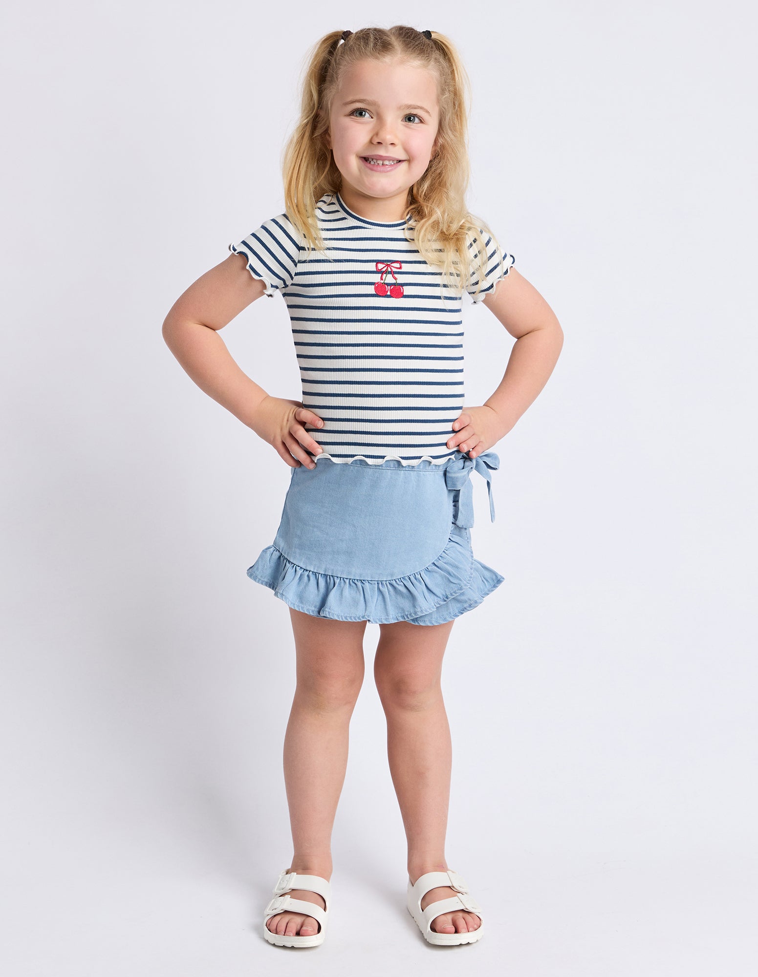 Eve Girl Junior Betty Rib Tee - Navy