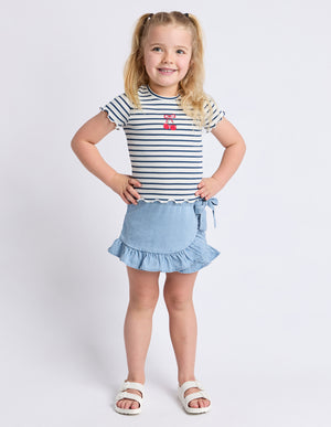 Eve Girl Junior Betty Rib Tee - Navy