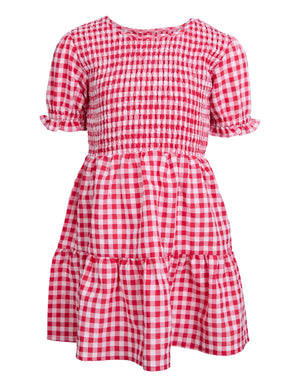 Eve Girl Junior Elsa Gingham Dress - Red
