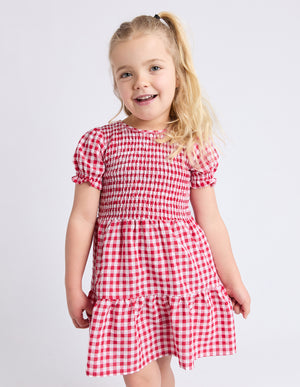 Eve Girl Junior Elsa Gingham Dress - Red