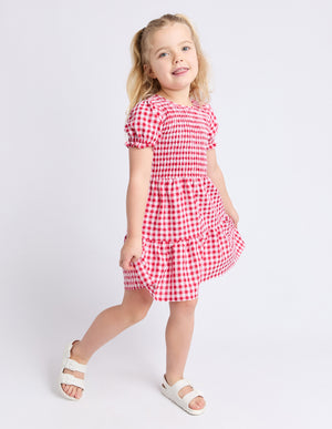 Eve Girl Junior Elsa Gingham Dress - Red