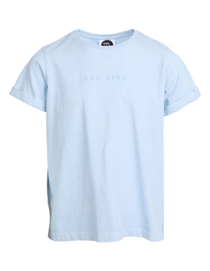 Eve Girl Tween Washed Tee - Light Blue