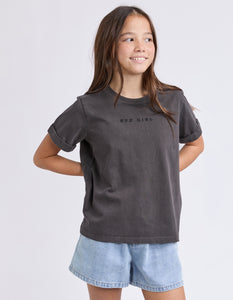 Eve Girl Tween Washed Tee - Washed Black