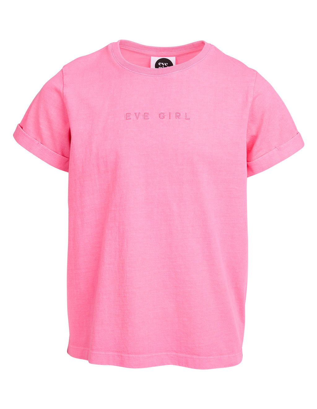 Eve Girl Junior Washed Tee - Neon Rose