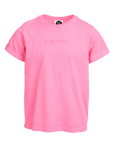 Eve Girl Junior Washed Tee - Neon Rose