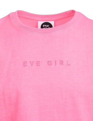 Eve Girl Junior Washed Tee - Neon Rose