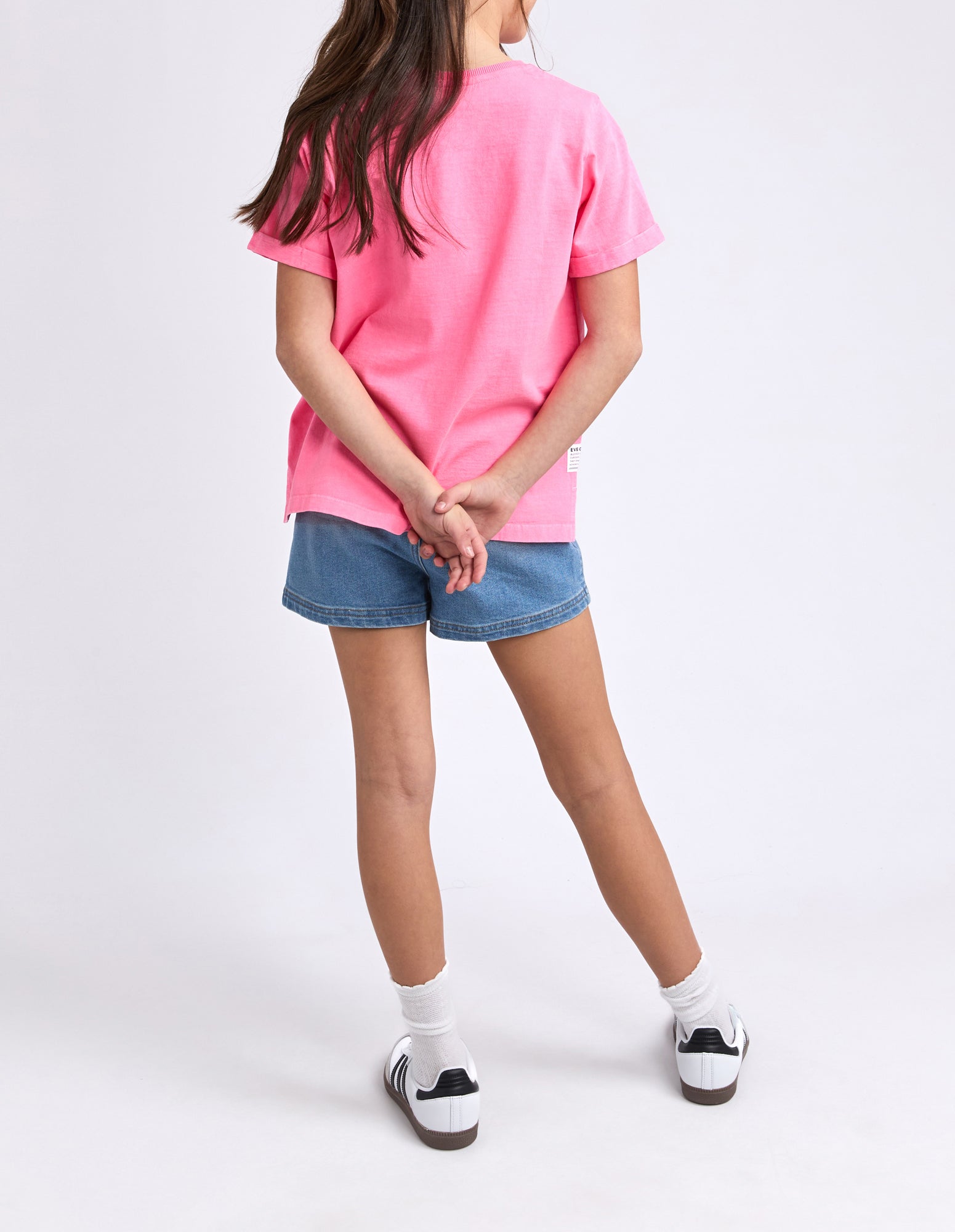 Eve Girl Junior Washed Tee - Neon Rose