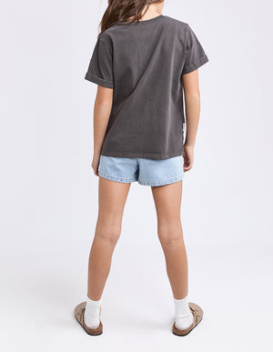 Eve Girl Tween Washed Tee - Washed Black