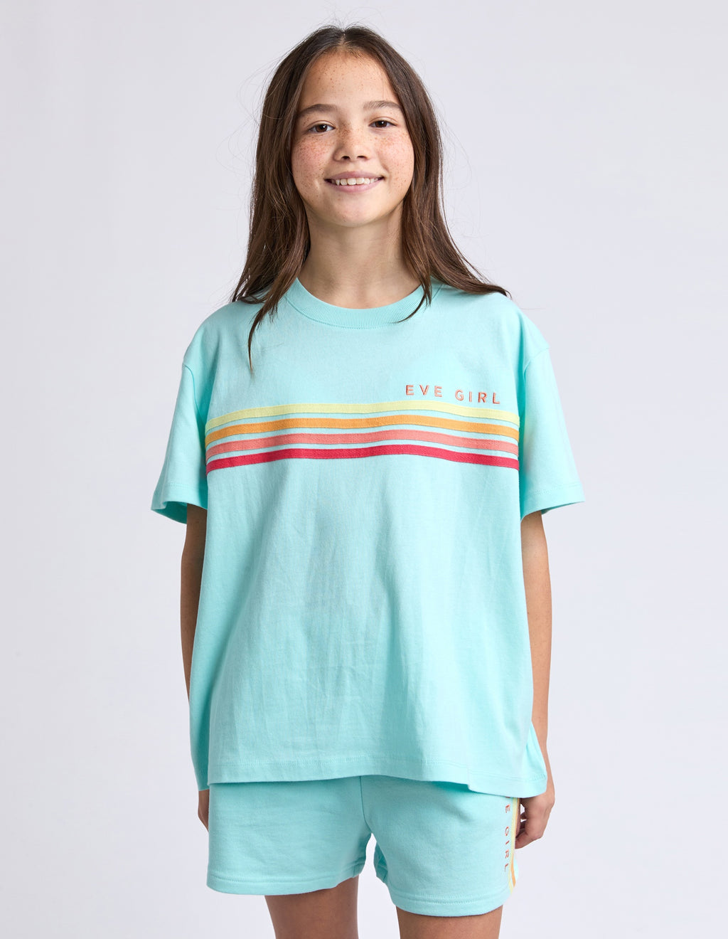 Eve Girl Tween Retro Tee - Light Blue
